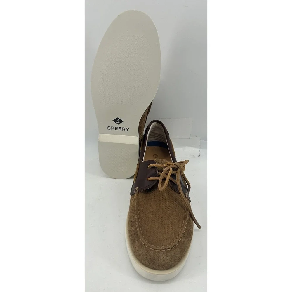 Sperry Aods Summer 2 Eye Boat Shoes Brown Leather Men's Size 8.5 NEW